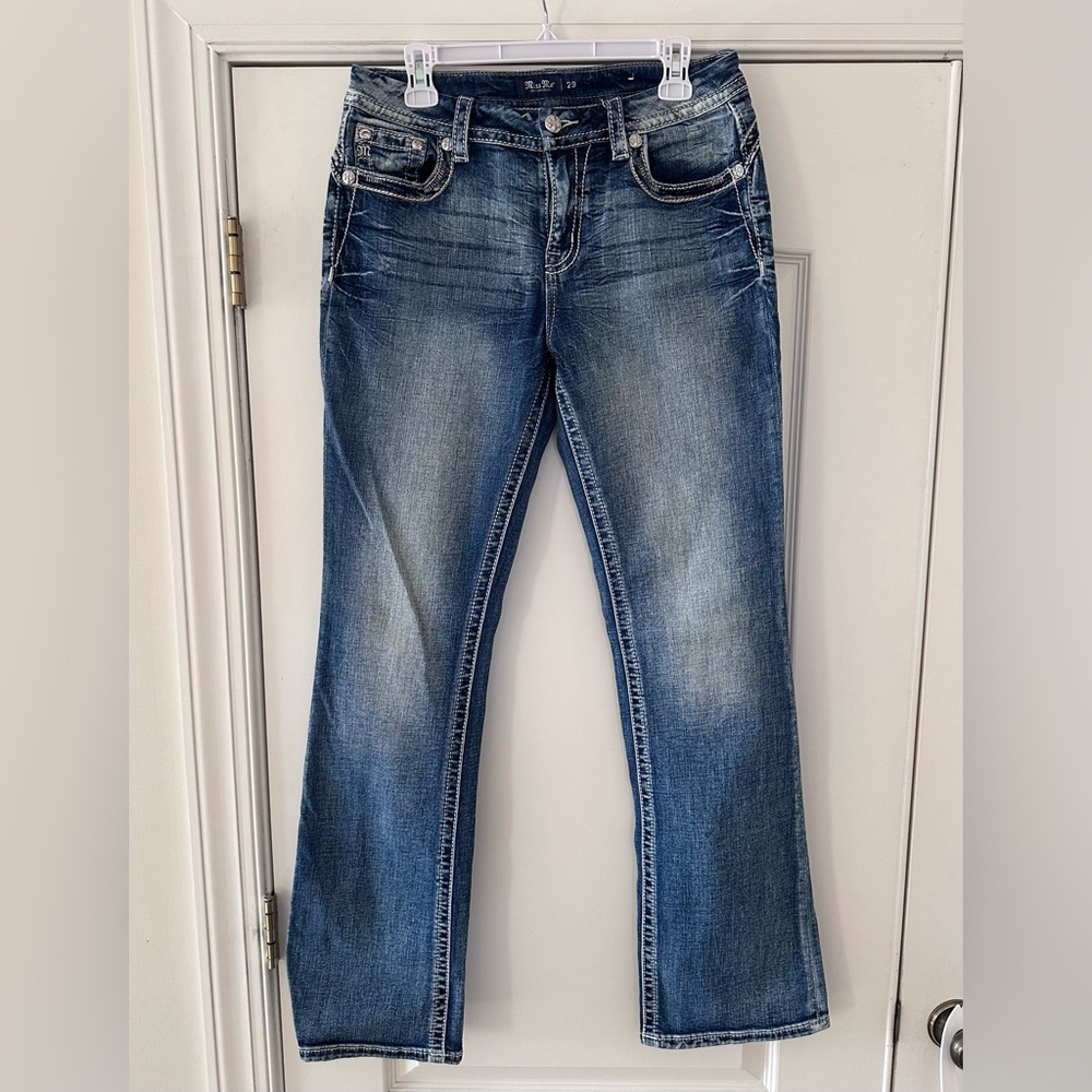 Buckle Miss Me Bootcut Jeans in Faded Blue Wash